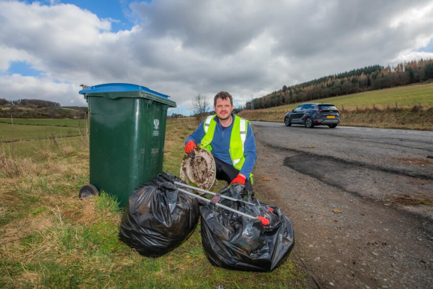 Litter on the roads in Perth and Kinross.