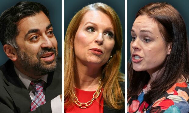 SNP leadership hopefuls Humza Yousaf, Ash Regan and Kate Forbes. Image: DC Thomson.