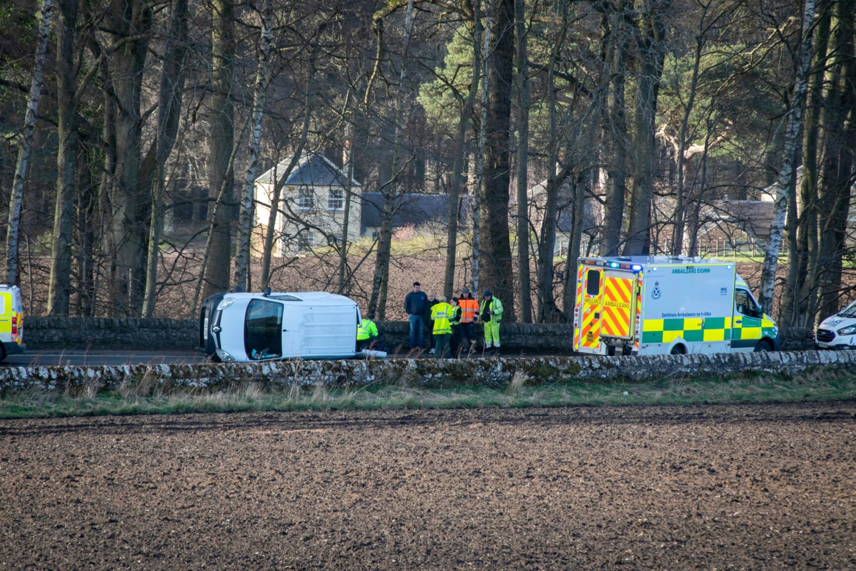 Man taken to hospital after crash leaves van on side near Cupar - The ...