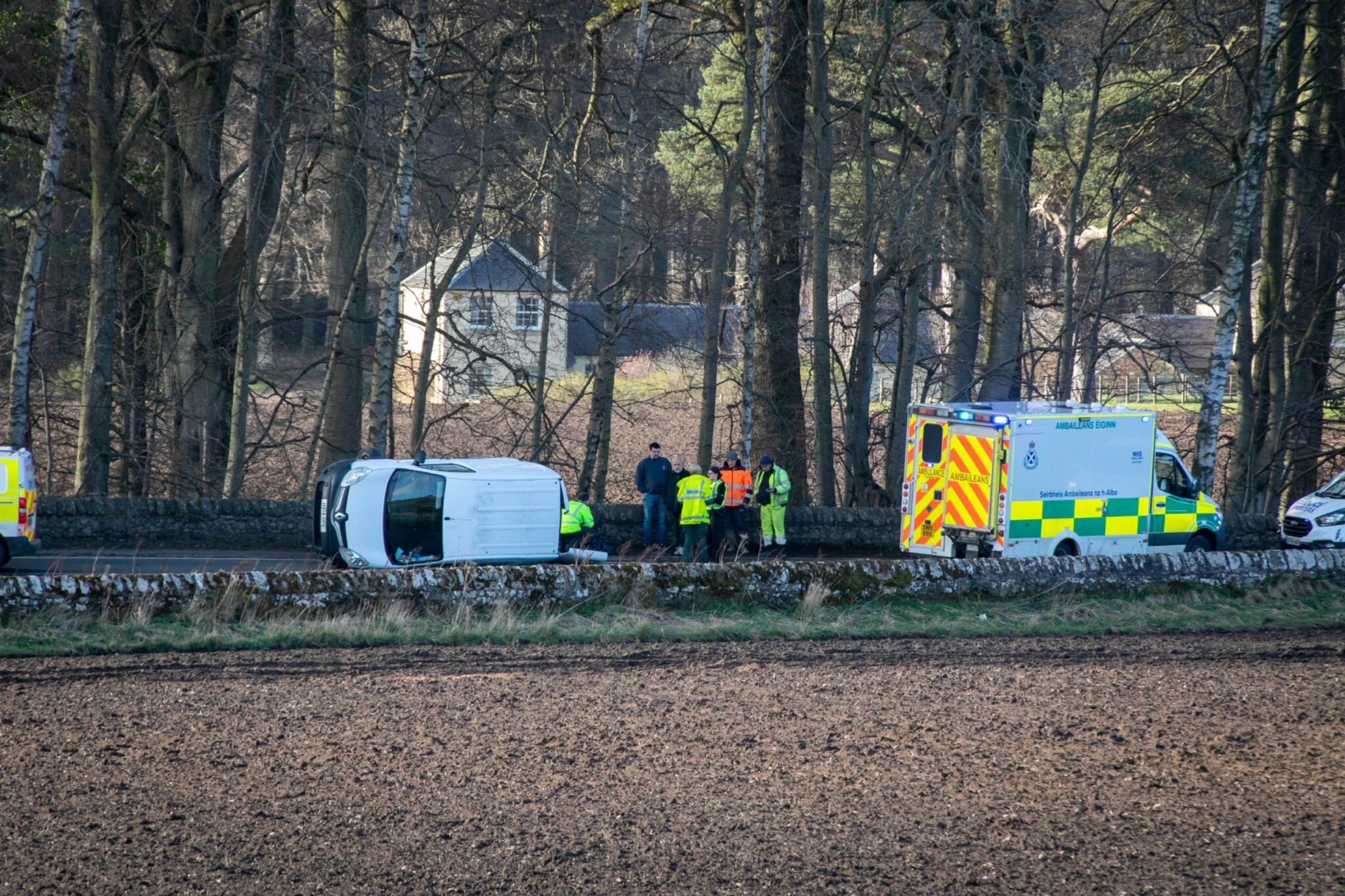 Man taken to hospital after crash leaves van on side near Cupar - The ...