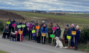 SPARE Suttieside campaigners at the site near Forfar. Image: supplied/SPARE Suttieside