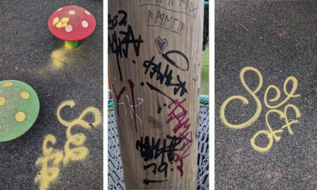 The Cupar playpark has been targeted by vandals. Image: Cupar Fife Notice Board/Facebook