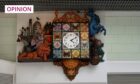 The ornate Wellgate shopping centre clock.