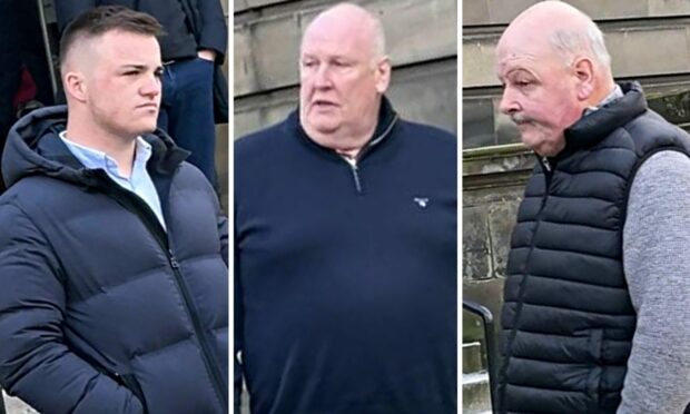 L-R - Owen Bonner, William Mattew and John Matthew are on trial at Kirkcaldy Sheriff Court.