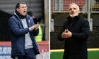 Dundee boss Gary Bowyer (left) and Dundee United counterpart Jim Goodwin. Images: SNS