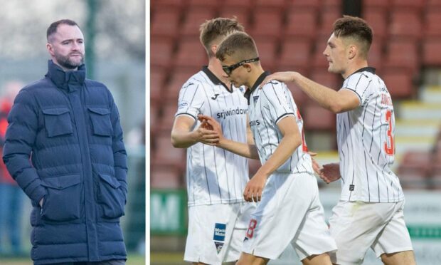 James McPake spoke about the benefits to young players like Andrew Tod. Images: Craig Brown/DAFC.