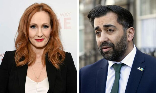 Harry Potter author JK Rowling and SNP First Minister Humza Yousaf Scotland