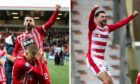 Tumilty won the trophy with Rovers last year and was this year's goal hero for Accies. Images: SNS.