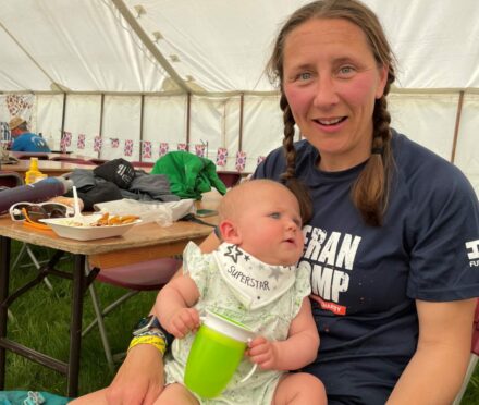 Sandy Brant breastfed her seven-month-old baby at last year's Cateran Yomp.