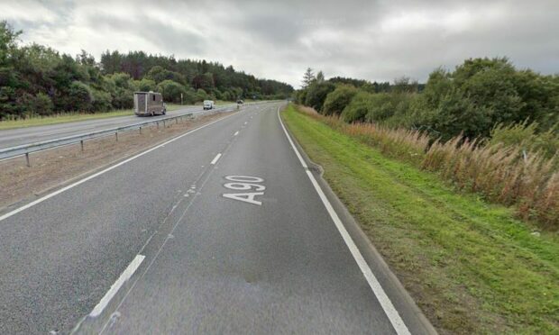 Roadworks will take place on a section of the A90 at Happas, north of Dundee. Image: Google Street View