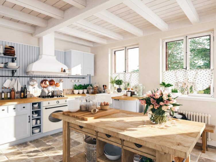 A full kitchen bathing in spring sunshine. Could this be your next spring decoration idea?