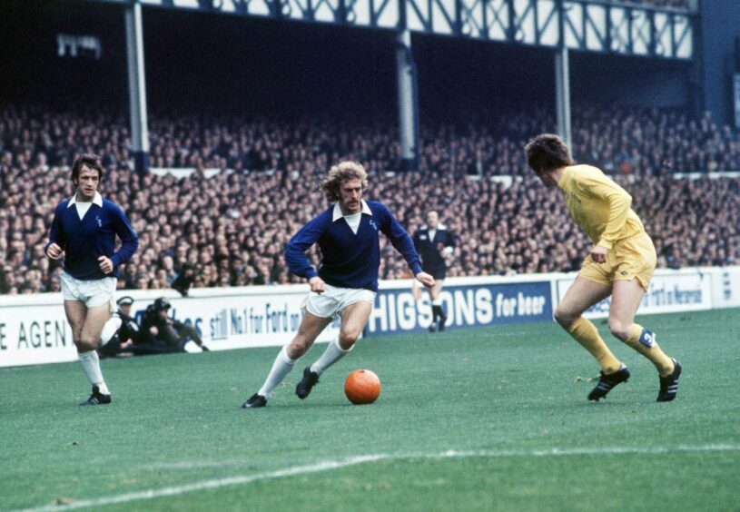 John Connolly takes on Leeds United's Trevor Cherry in 1972. Image: Shutterstock.