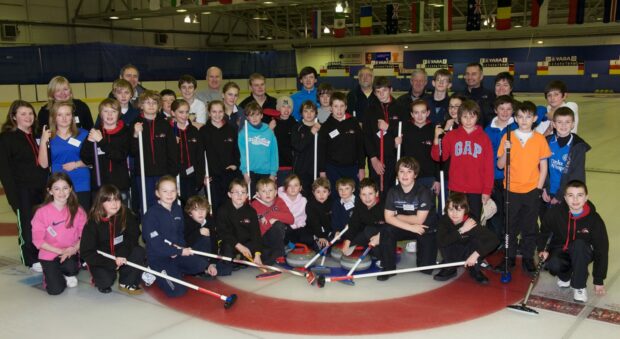 Young curlers at the Dewars Centre in Perth.