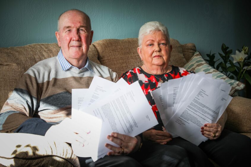 Pat and Stuart Brown with their energy bills