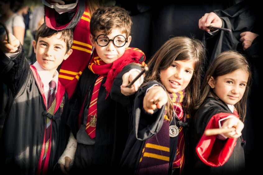 children dressed up as characters from Harry Potter