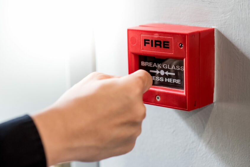 red school fire alarm