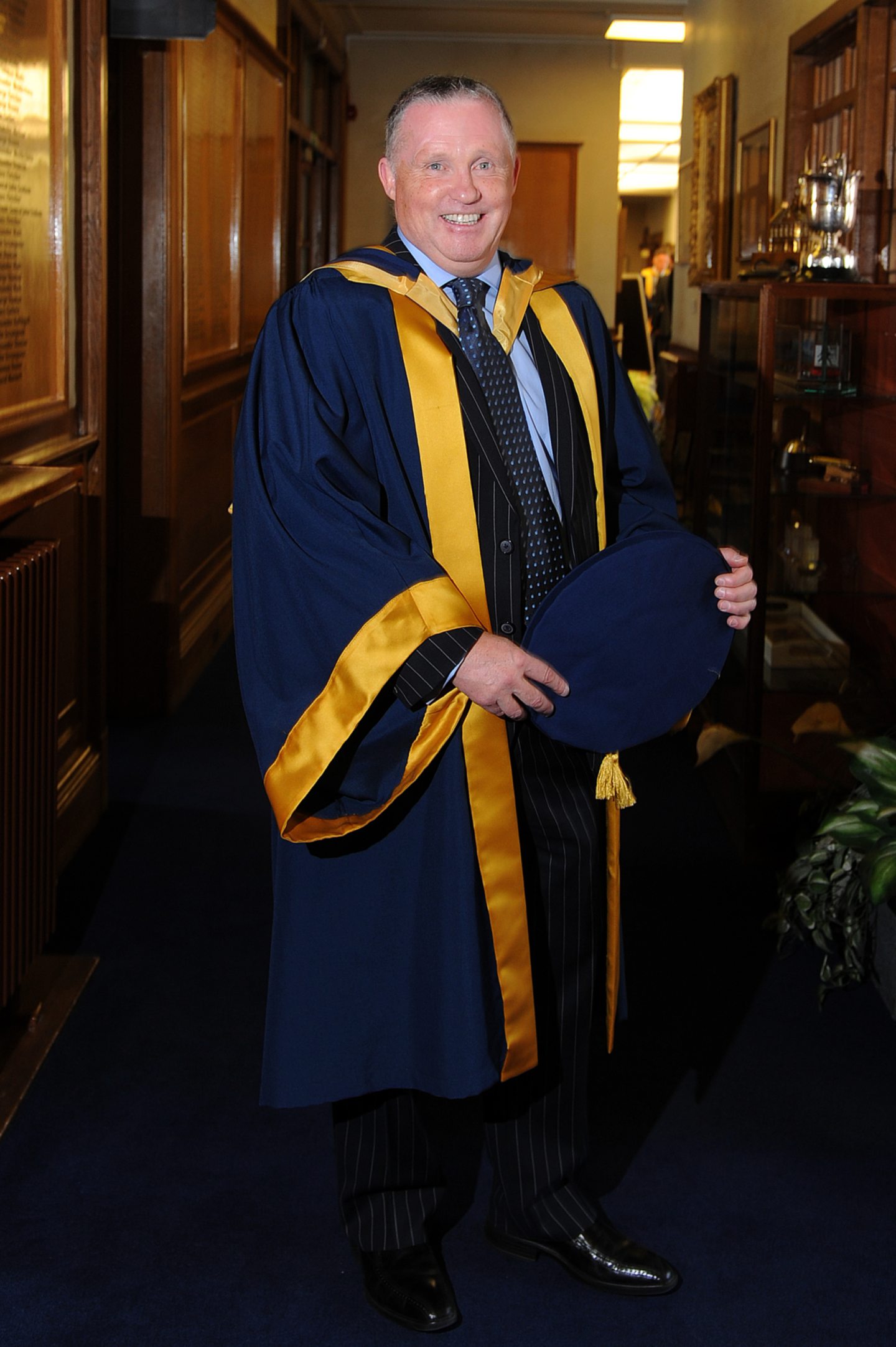 Tony Banks receiving honorary degree at Abertay University in 2014.