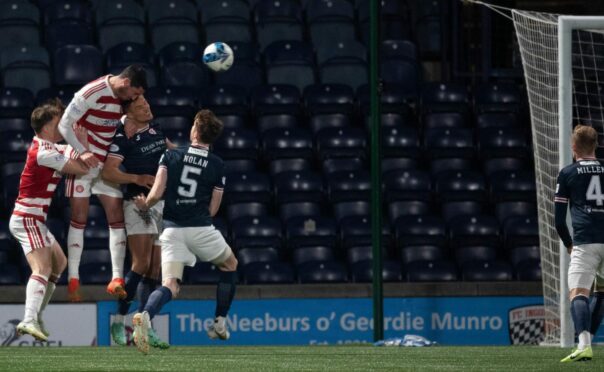 Dylan McGowan equalised for Accies. Image: SNS.