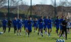 The St Johnstone squad prepare for Saturday's game against Ross County. Image: SNS.