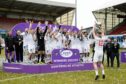 Rhys Breen, as he does so often, leads the celebrations. Image: Alan Harvey/SNS.