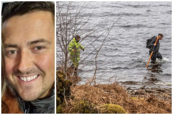 Missing Fife man Reece Roger alongside image of Loch Rannoch where body has been found.