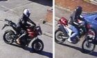 Images of two motorcyclists police are now trying to trace. Image: Police Scotland