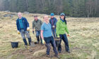 Gayle joins volunteers  led by Shona Irvine to help fix the footpath leading to Loch Brandy.