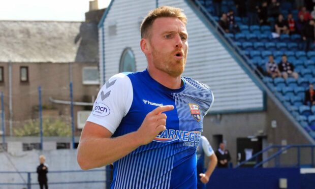 Rory McAllister, who has netted over 300 career goals, has kicked on from last season. Image: Mike McFarlane, Phoenix Photography / Montrose FC