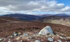 The boulder that marks summit of Sgor Buidhe.