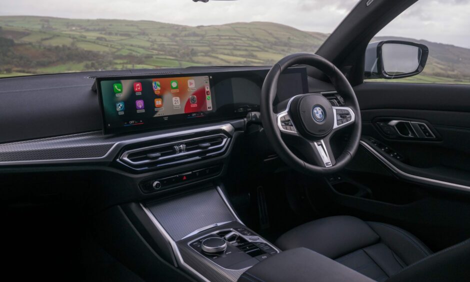 The BMW 330e interior 