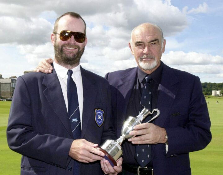 British Open Blind Golf champion Jim Gales with Sir Sean Connery in 2001