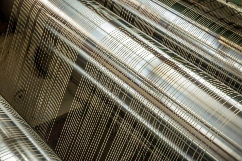 weaving machinery at the Bonar Yarns plant