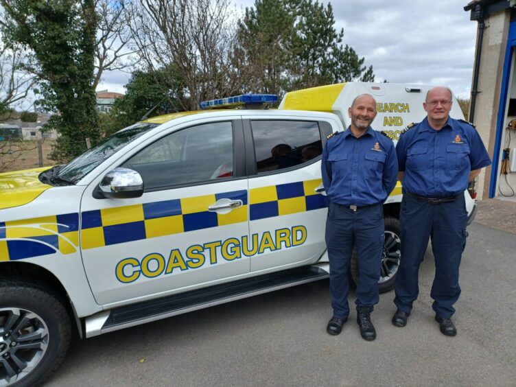 Robbie Robertson (left) and Cameron Rae outside St Andrews Coastguard station.