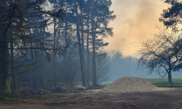 Smoke was visible from the nine-hole car-park at Caird Park. Image: Supplied