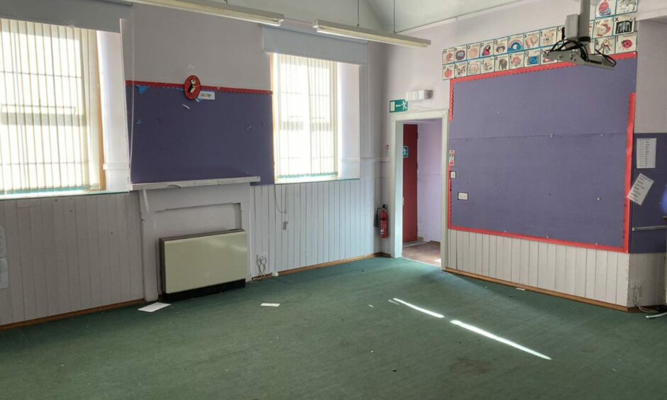 One of the former classrooms at Straloch Primary School in Perthshire,