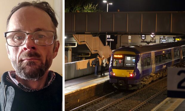 Charles Algeo snapped after a year of abuse at Inverkeithing rail station. Image: Supplied/ Tina Norris.