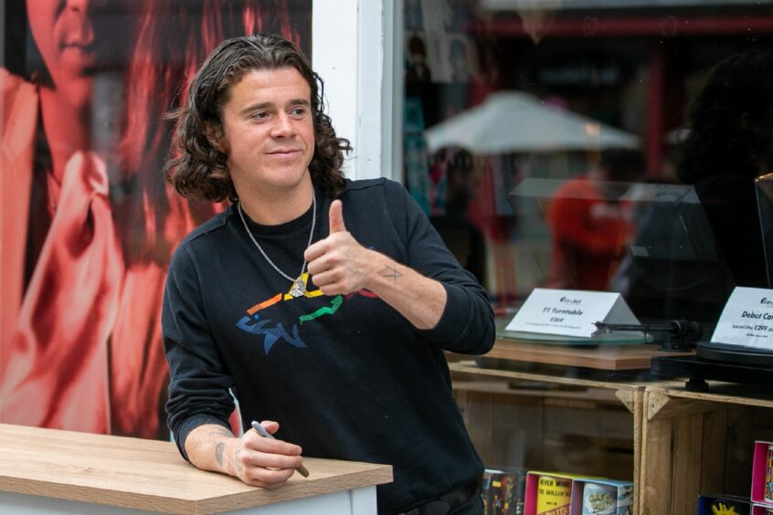 Kyle Falconer at the Dundee launch of his album, No Love Songs For Laura, at Assai Records in 2021. 