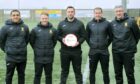 East Fife manager Greig McDonald won the Glen's League Two Manager of the Month award for March. Pictured with his coaching staff (from left): Jeb Spink (physio), Scott Agnew (first-team coach), McDonald, Paul Thomson (assistant manager), Lindsay Hamilton. (goalkeeping coach).