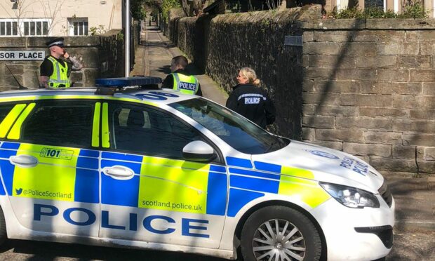 Police at Strawberrybank. Image: James Simpson/DC Thomson