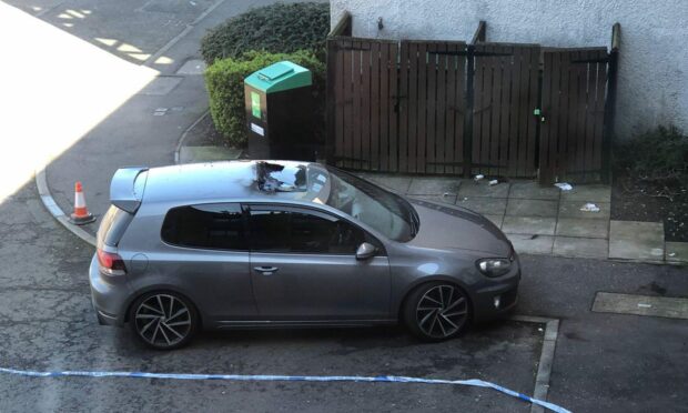 The damaged car. Image: James Simpson