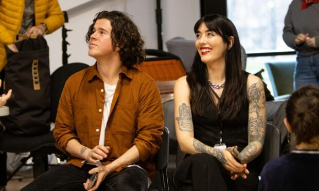 Kyle Falconer and Laura Wilde at a workshop session for No Love Songs. Image: Alastair More