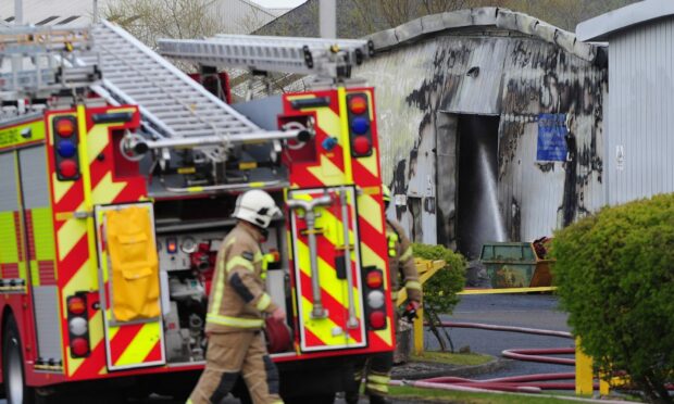 Emergency crews were battling a fire at Frances Industrial Estate in Dysart. Image: David Wardle.