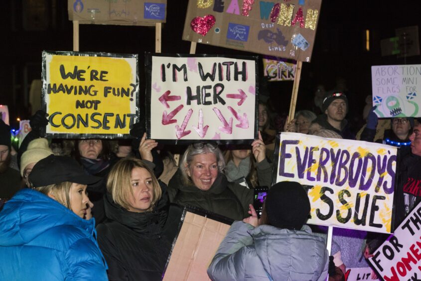The Reclaim The Night march in Dundee last year saw protests against gender-based violence