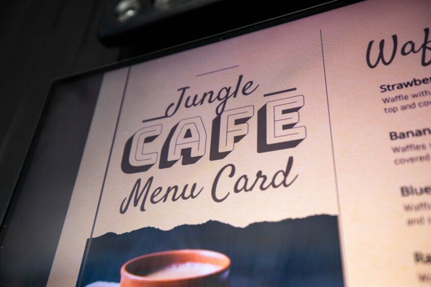 The cafe's menu