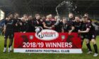 Dick Campbell led Arbroath to their second title in three years as they won the League One championship in 2019. Image: Kim Cessford / DCT Media