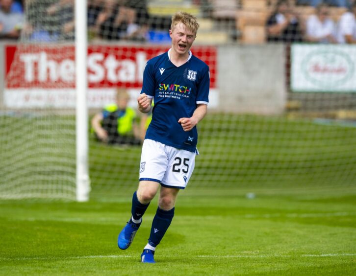 Lyall Cameron scores in a friendly at Brechin in pre-season in 2019.