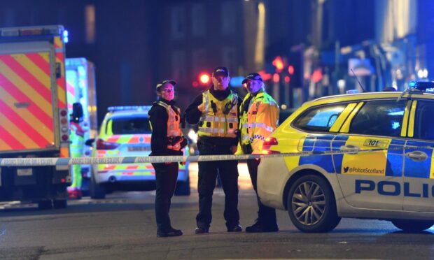 Emergency services at the scene on Saturday night. Image Stuart Cowper.