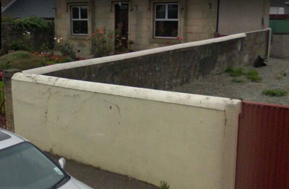 The wall in George Street, Blairgowrie.