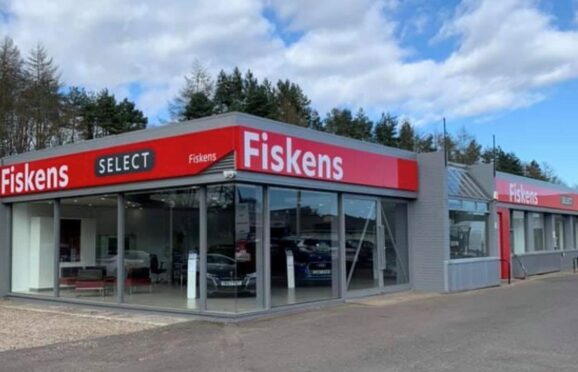The Fiskens of Forfar buillding. Fiskens has deep roots in car sales in Forfar.