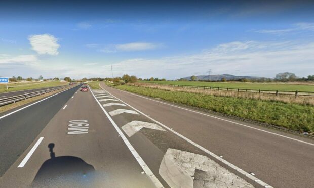 The M90 at junction 5 near Perth where roadworks will start this week. Image: Google Maps